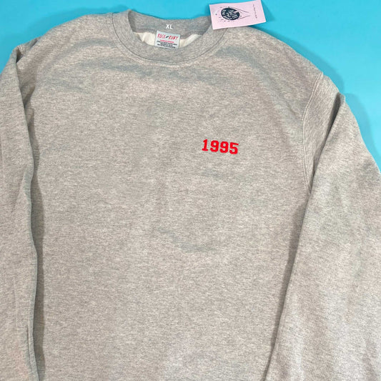 XL 1995 Grey Red Year Sweatshirt SALE