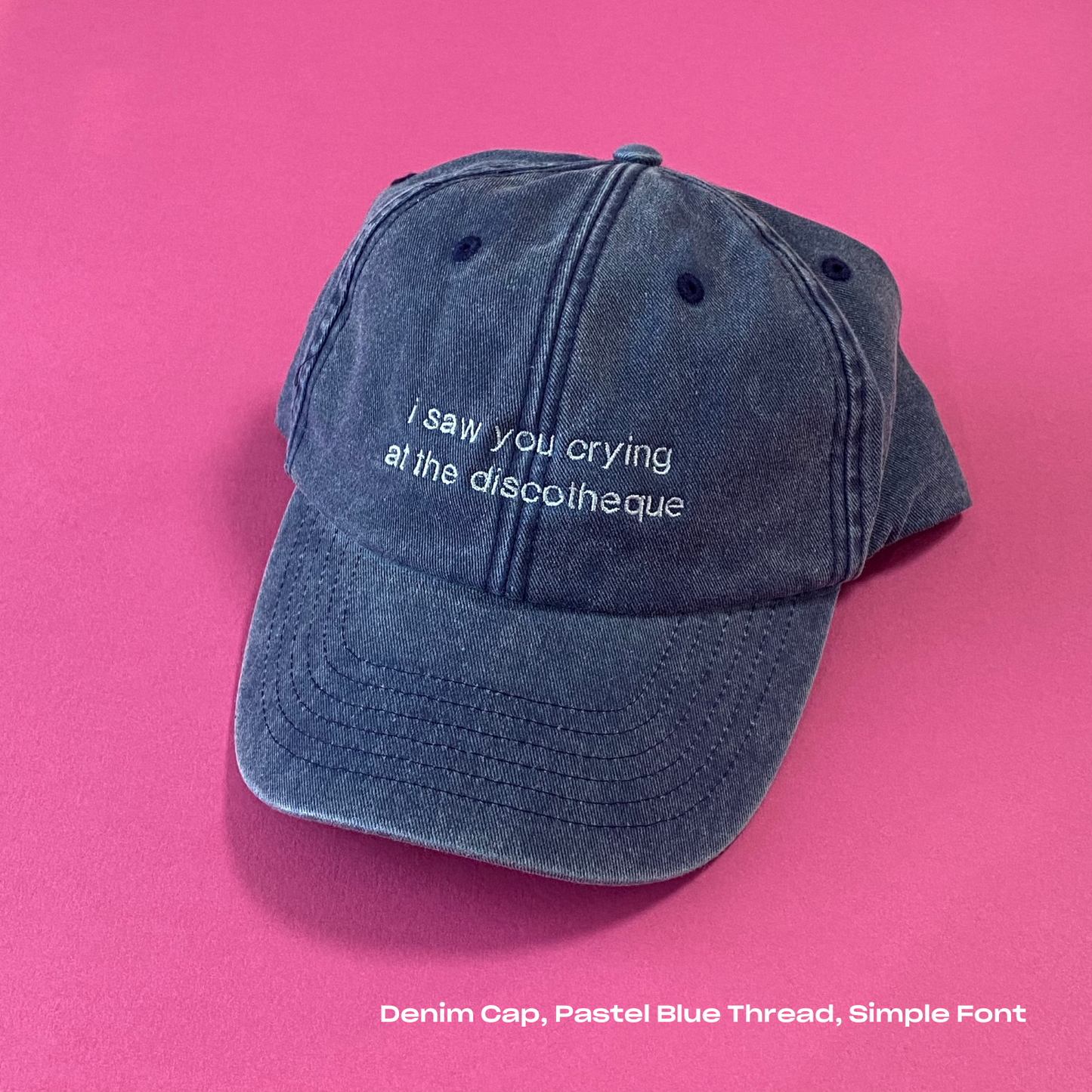 Vintage Style Denim Unisex Personalised Slogan Cap