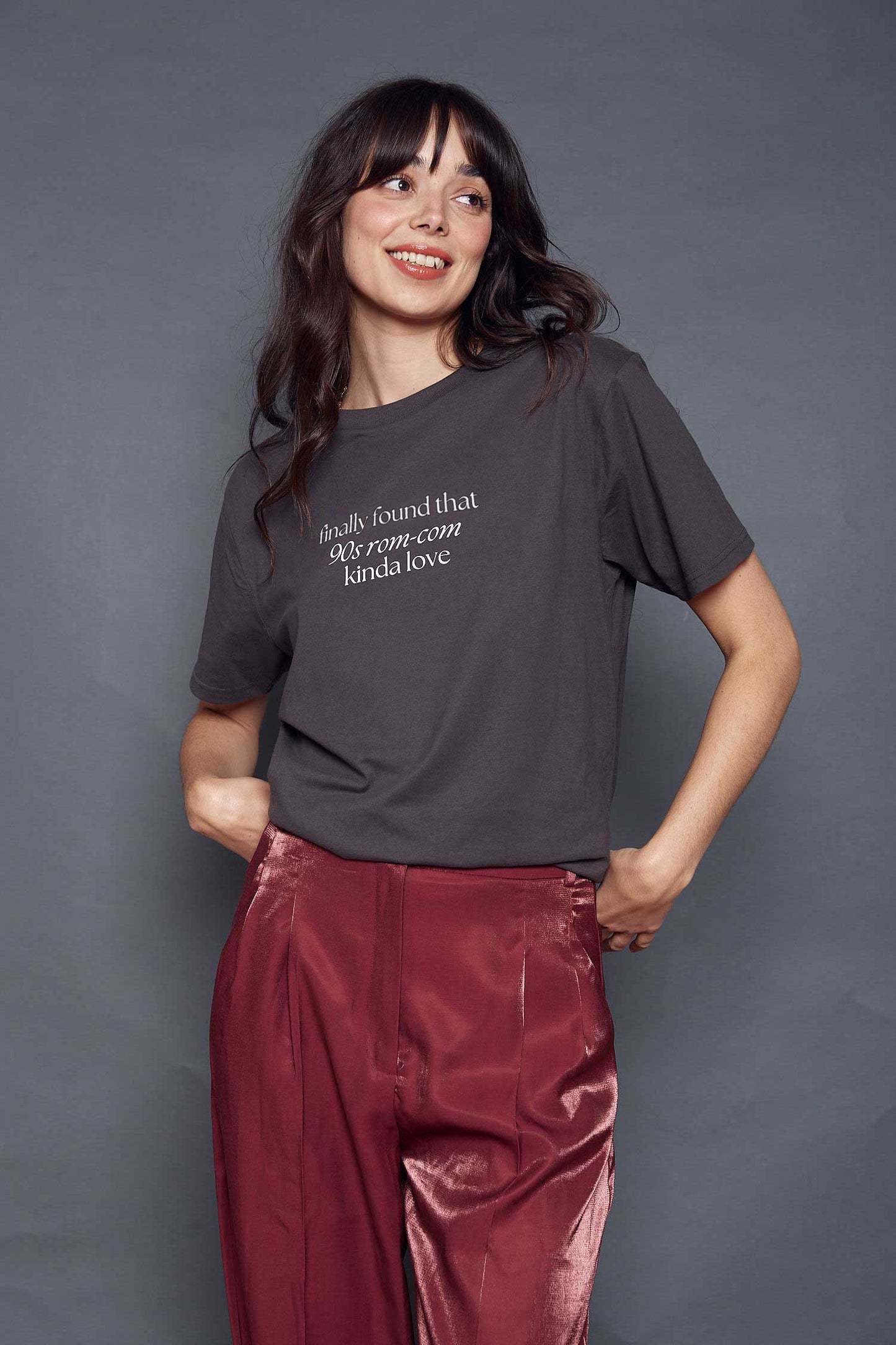 Rom Com Kinda Love Slogan T-Shirt