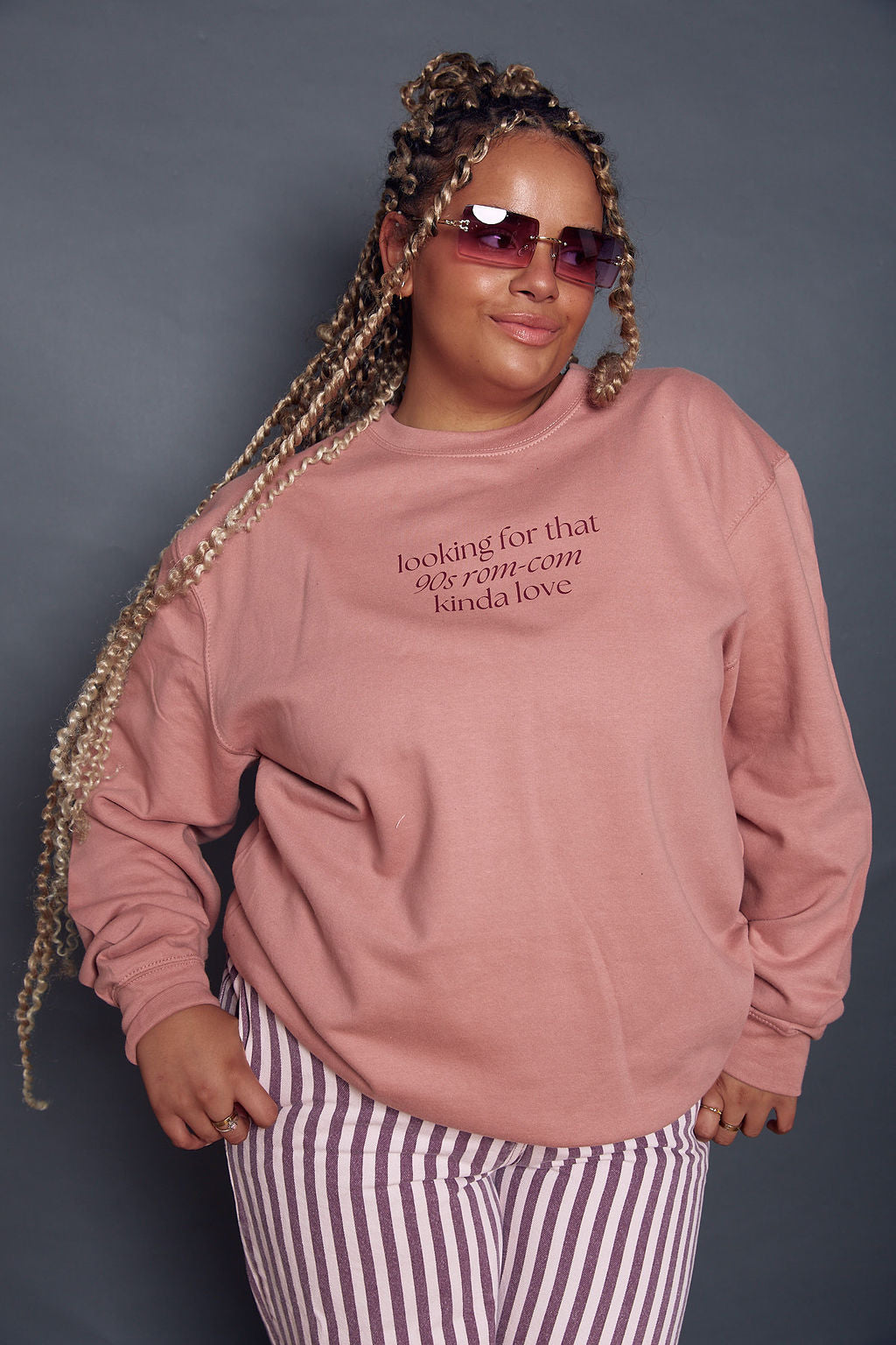 Rom Com Kinda Love Slogan Sweatshirt