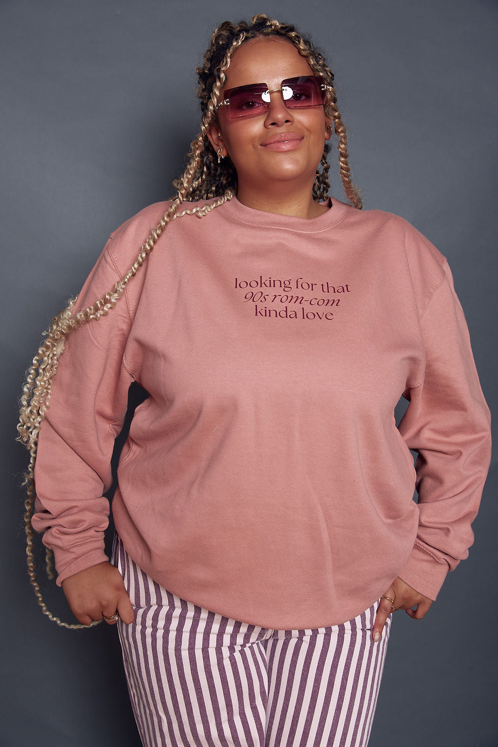 Rom Com Kinda Love Slogan Sweatshirt