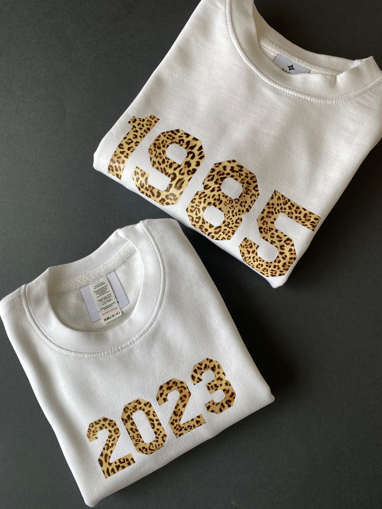 Personalised Year Adult and Kid Sweatshirt Set