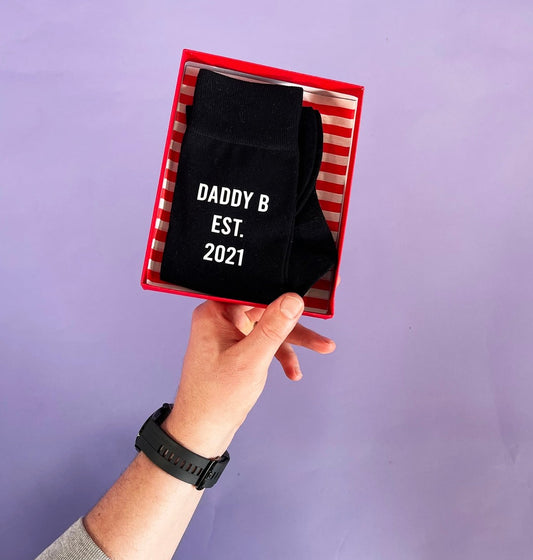Personalised Dad Daddy Papa Est Year Socks
