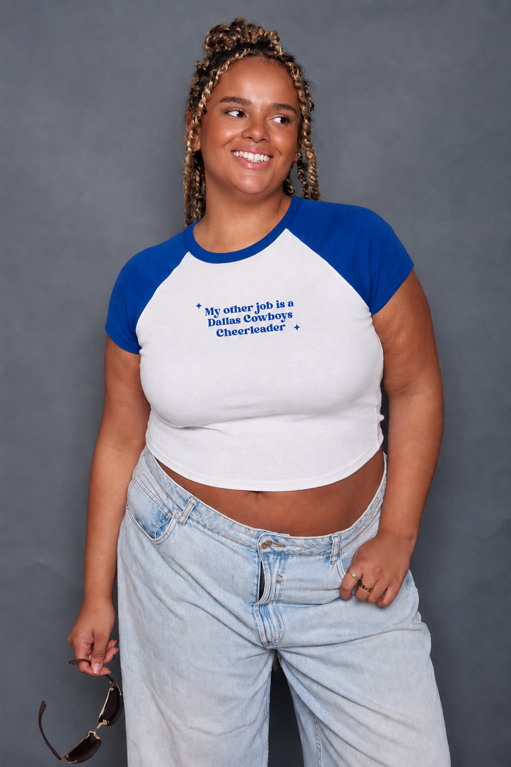 My Other Job Is A Dallas Cowboys Cheerleader Raglan Baby Tee