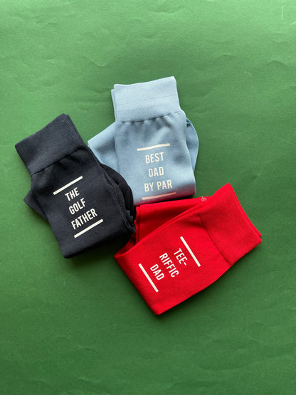 Personalised Best Dad by Par Golf Slogan Socks with Gift Box