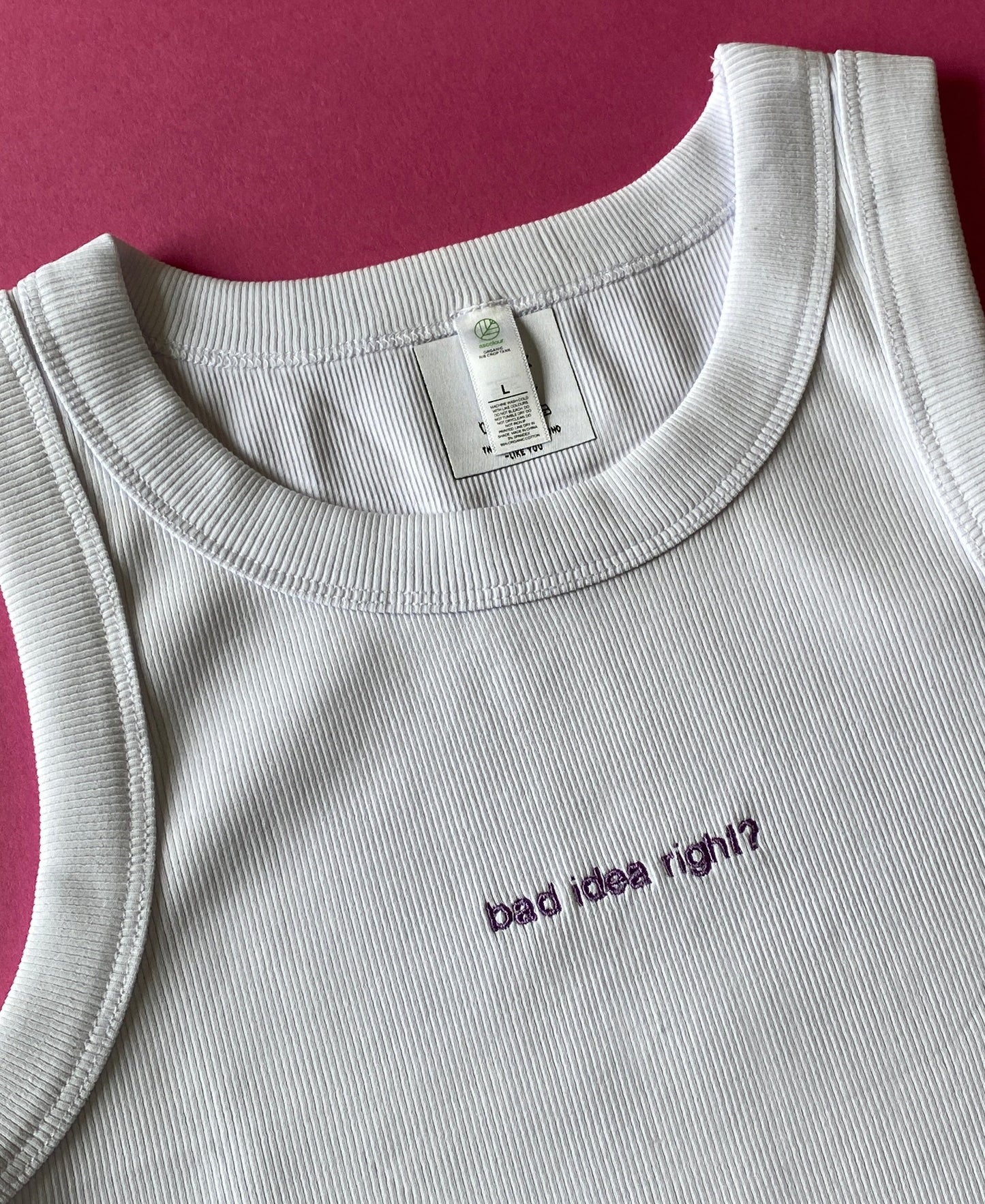 Personalised Mini Slogan Cropped Ribbed Vest