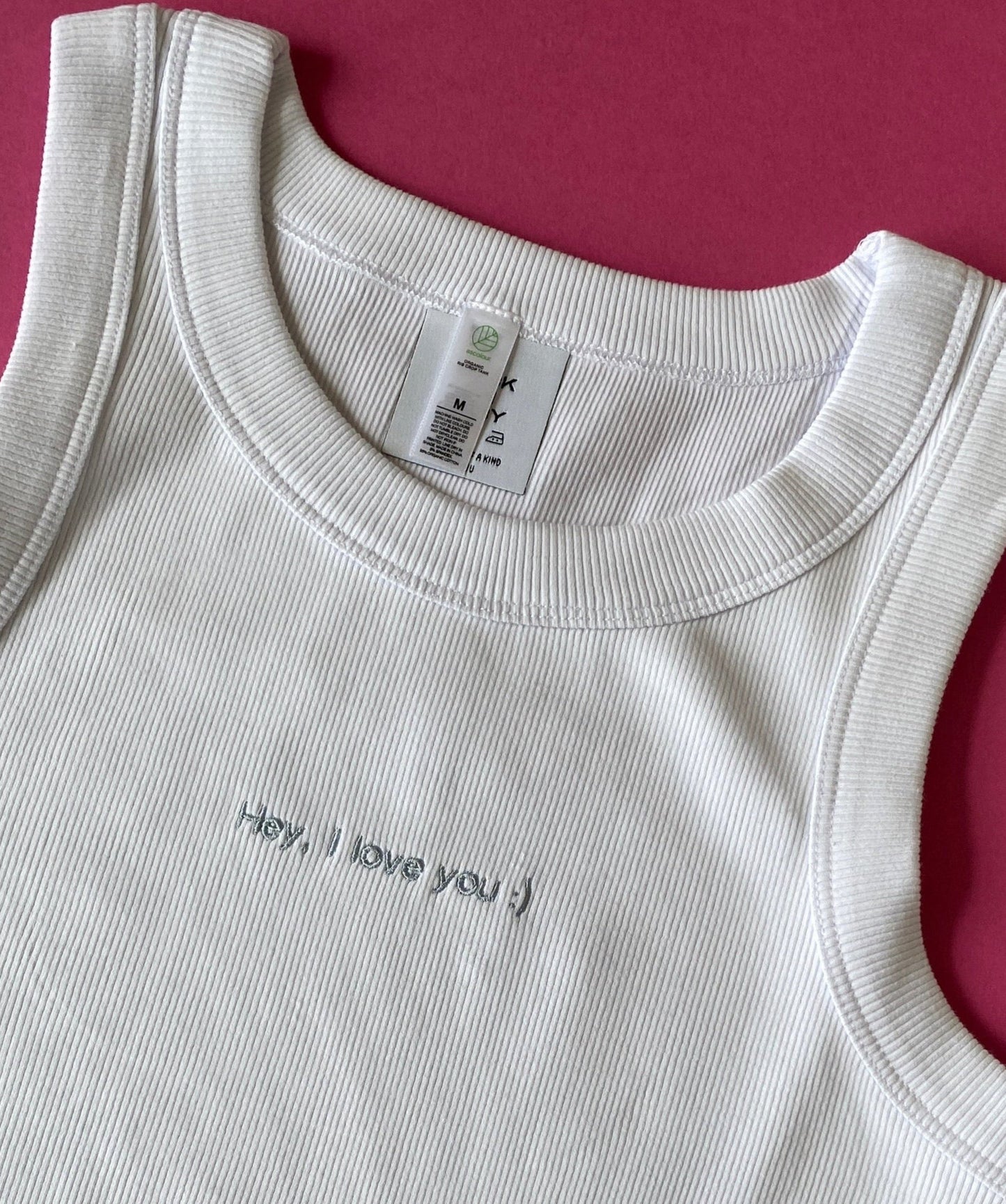 Personalised Mini Slogan Cropped Ribbed Vest