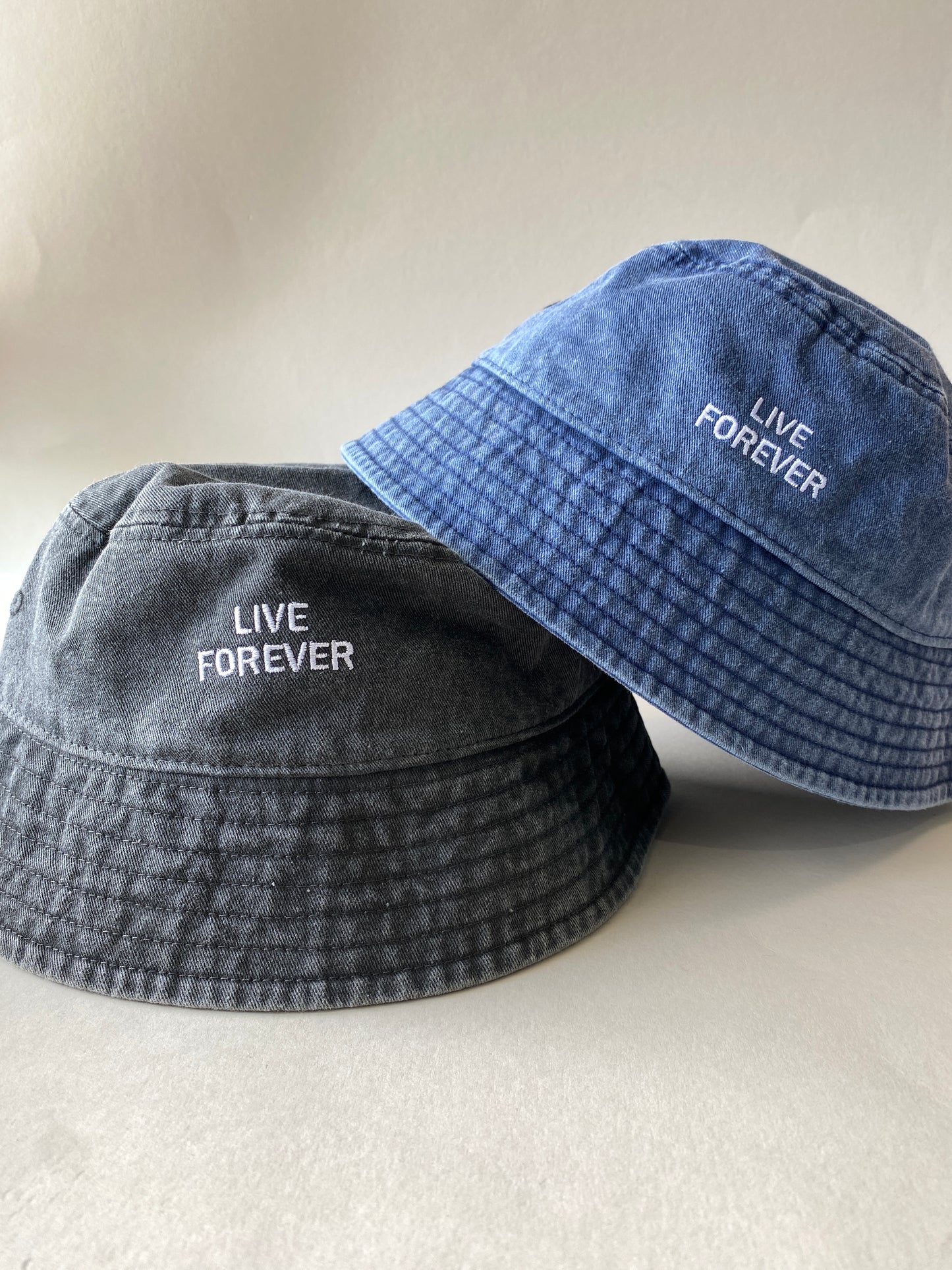 Live Forever Slogan Vintage Bucket Hat