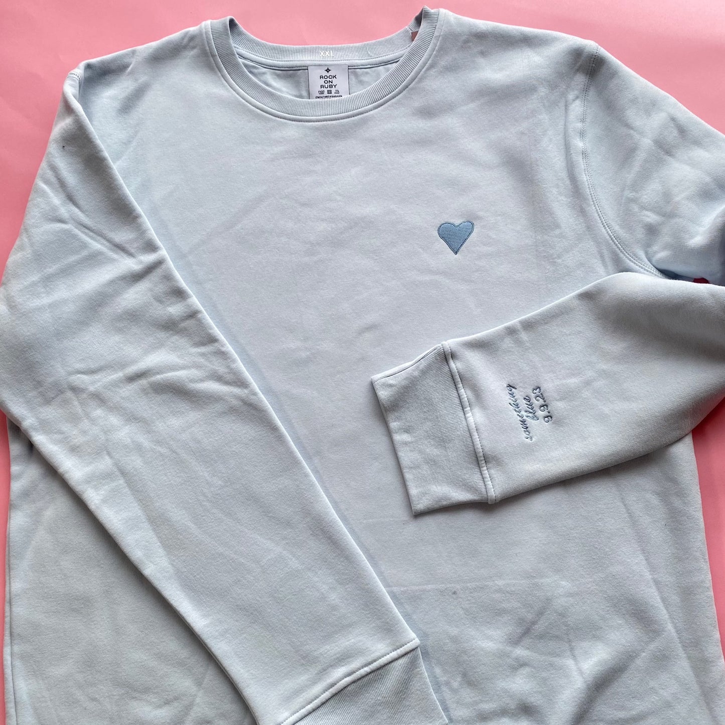 XXL Something Blue Sweatshirt Pale Blue Cuff 9.9.23 - SALE