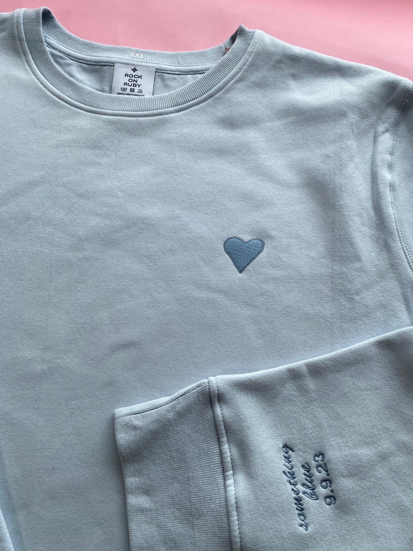 XXL Something Blue Sweatshirt Pale Blue Cuff 9.9.23 - SALE