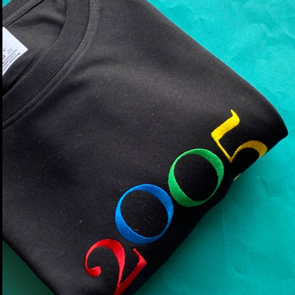 Personalised Embroidered Serif Year Sweatshirt