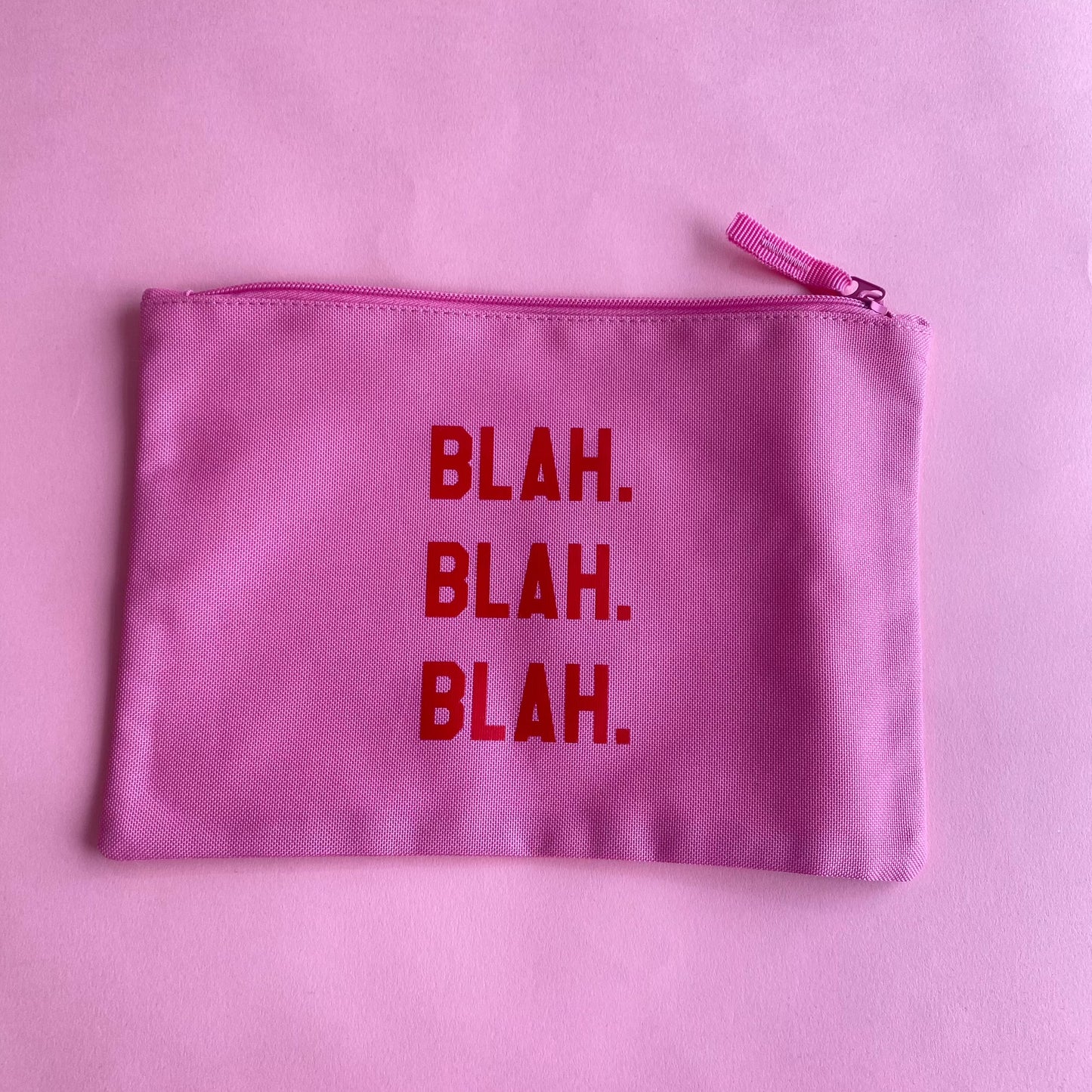 Blah Blah Blah Pink Large Make Up Bag / Travel Wallet SALE
