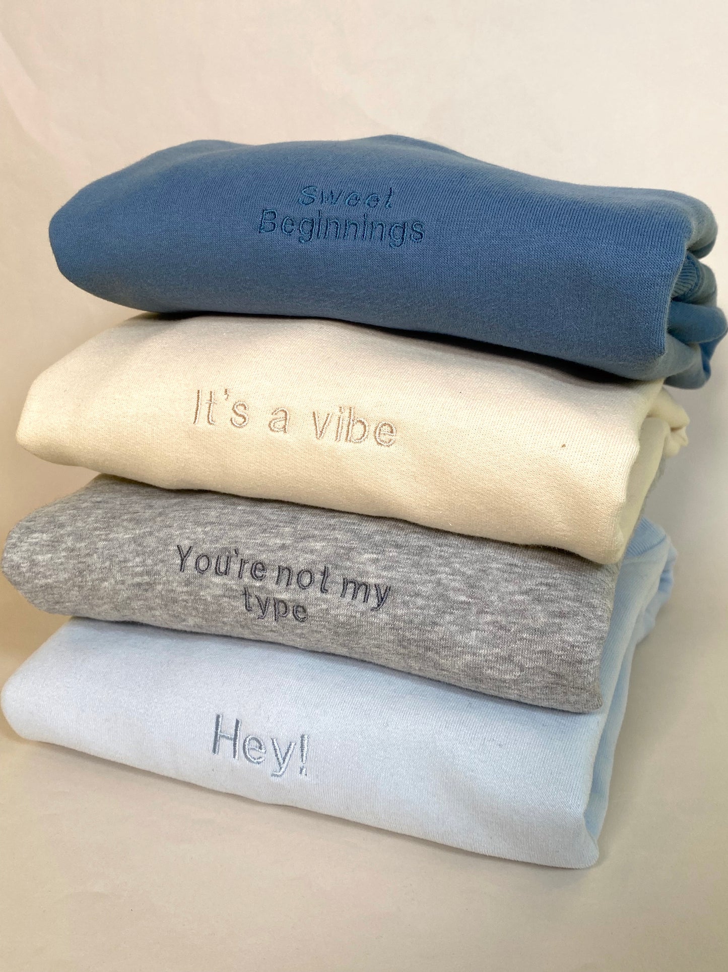 Pastel Personalised Mini Slogan Embroidered Sweatshirt