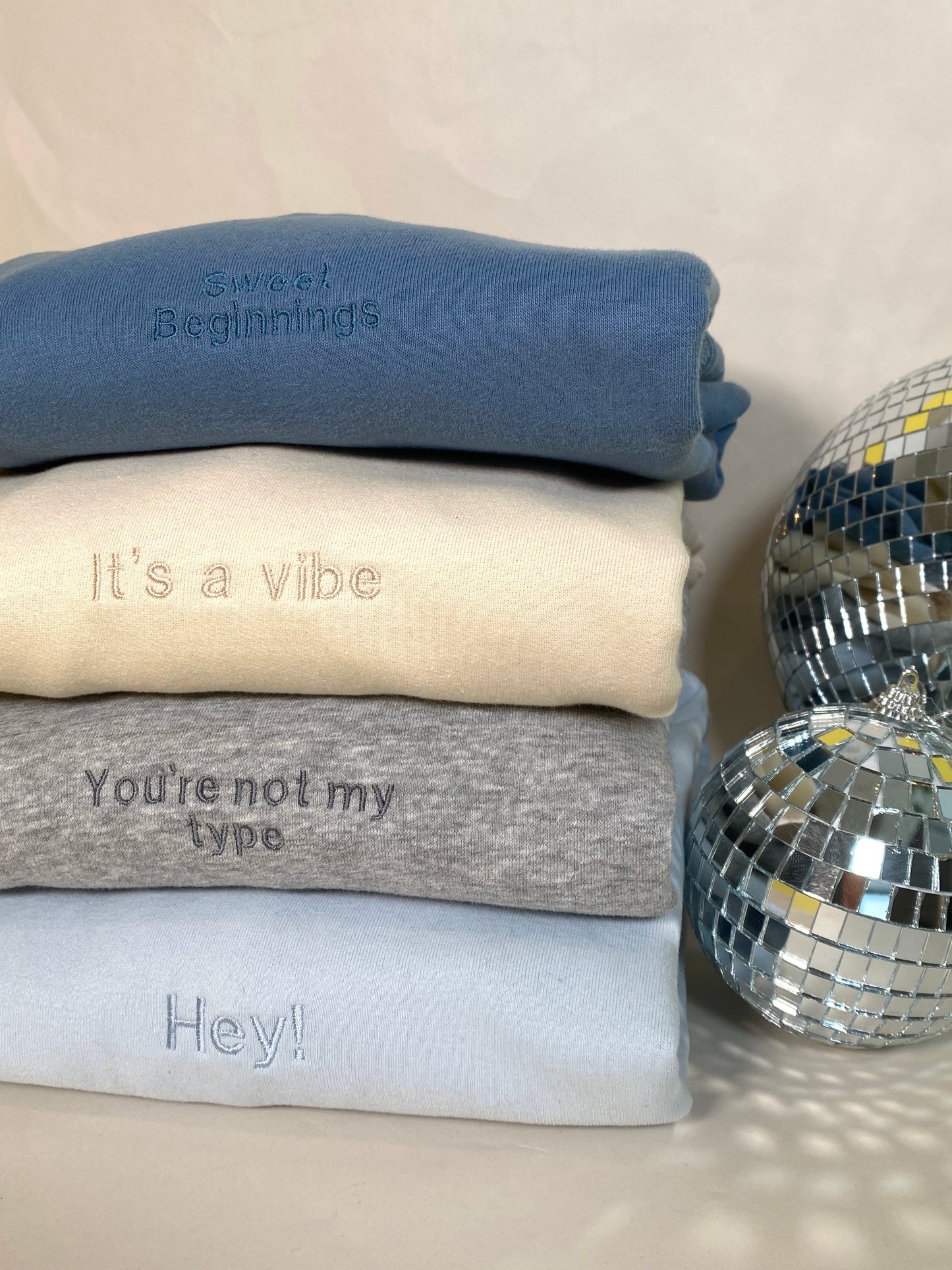 Pastel Personalised Mini Slogan Embroidered Sweatshirt