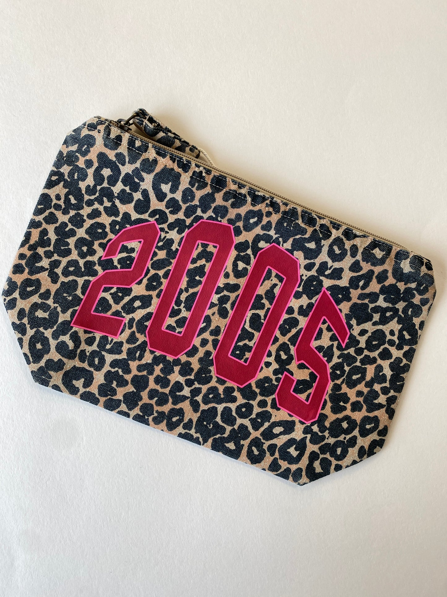 Personalised Varsity Year Leopard print Makeup Bag
