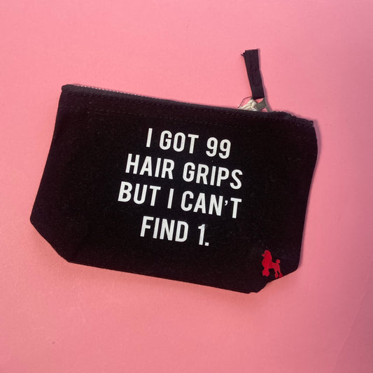 99 Hairgrips Black Small Pouch Make Up Bag SALE