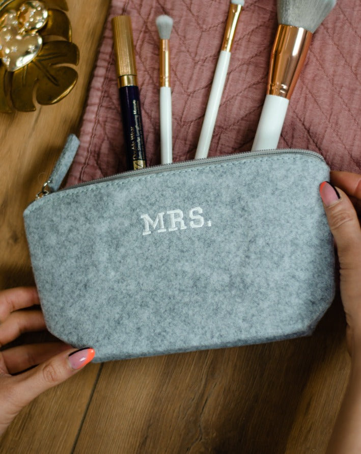 Personalised Slogan Felt Makeup Bag - DEAL!