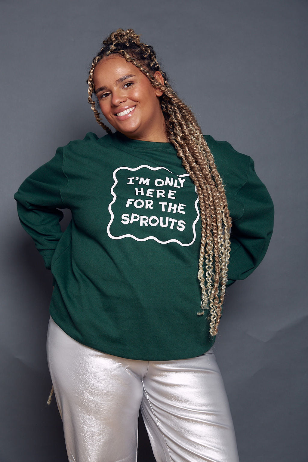 Only Here for the Sprouts Slogan Christmas Sweatshirt