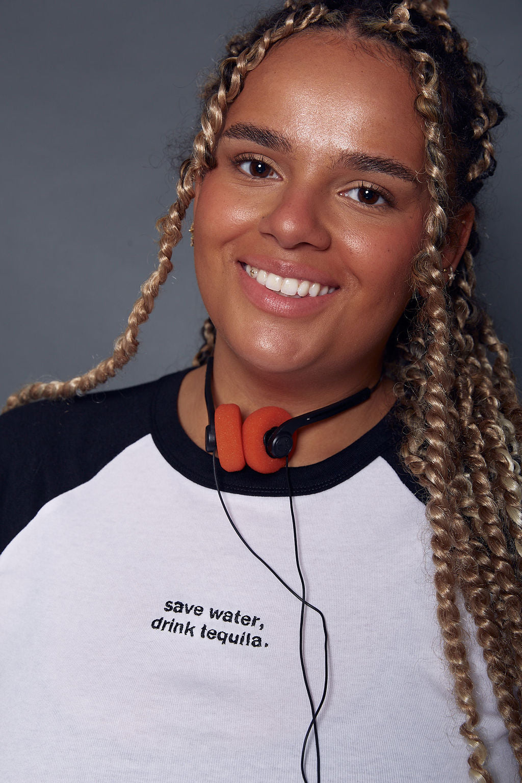 Custom Embroidered Slogan Raglan Baby Tee