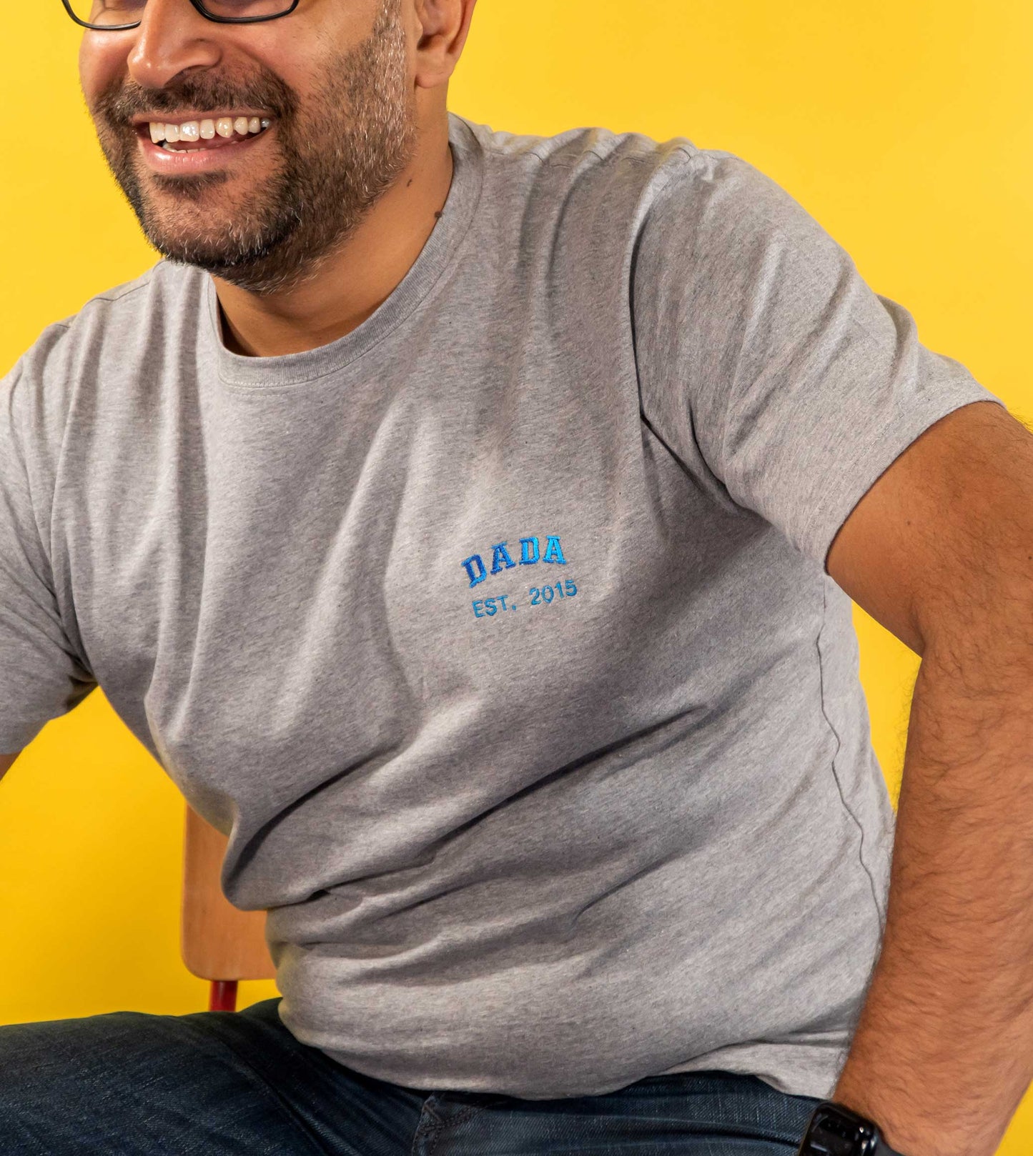 Daddy Dad Est Year Embroidered T-shirt