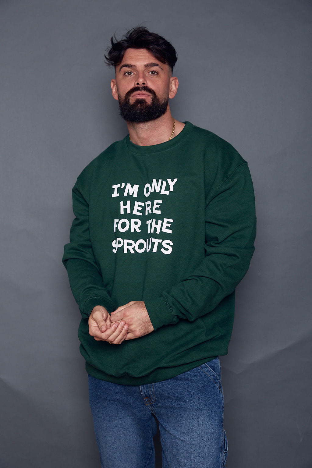 Mens Only Here for the Sprouts Christmas Sweatshirt