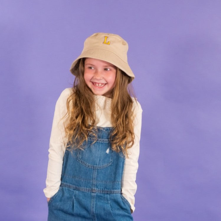 Personalised Varsity Initial Children's Bucket hat