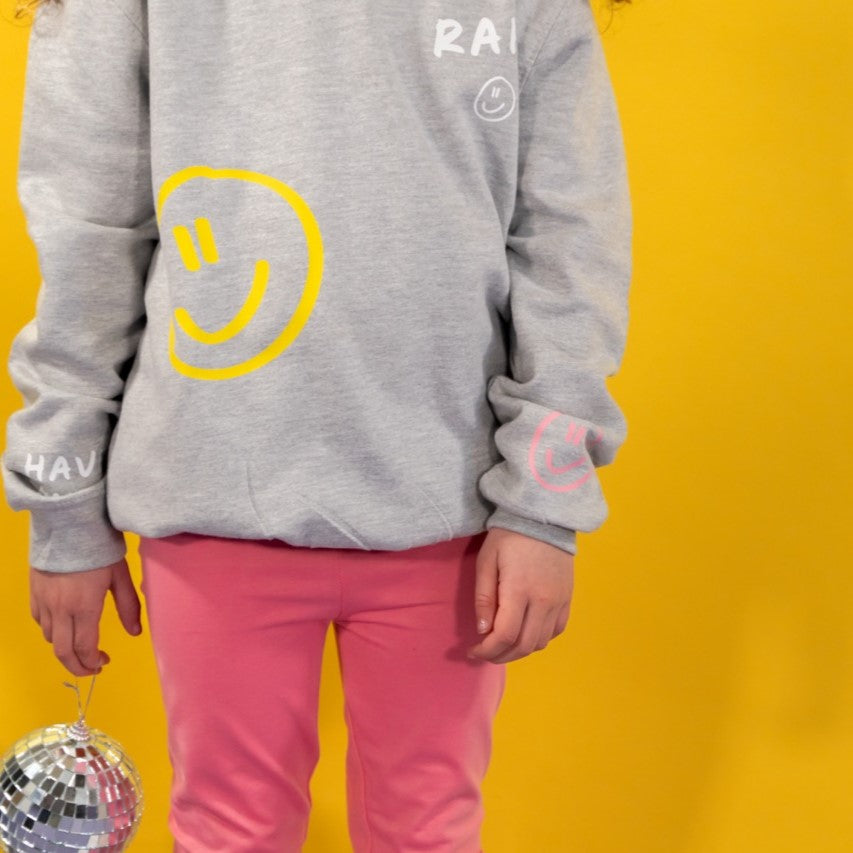 Children's Personalised Scribble Smiley Sweatshirt