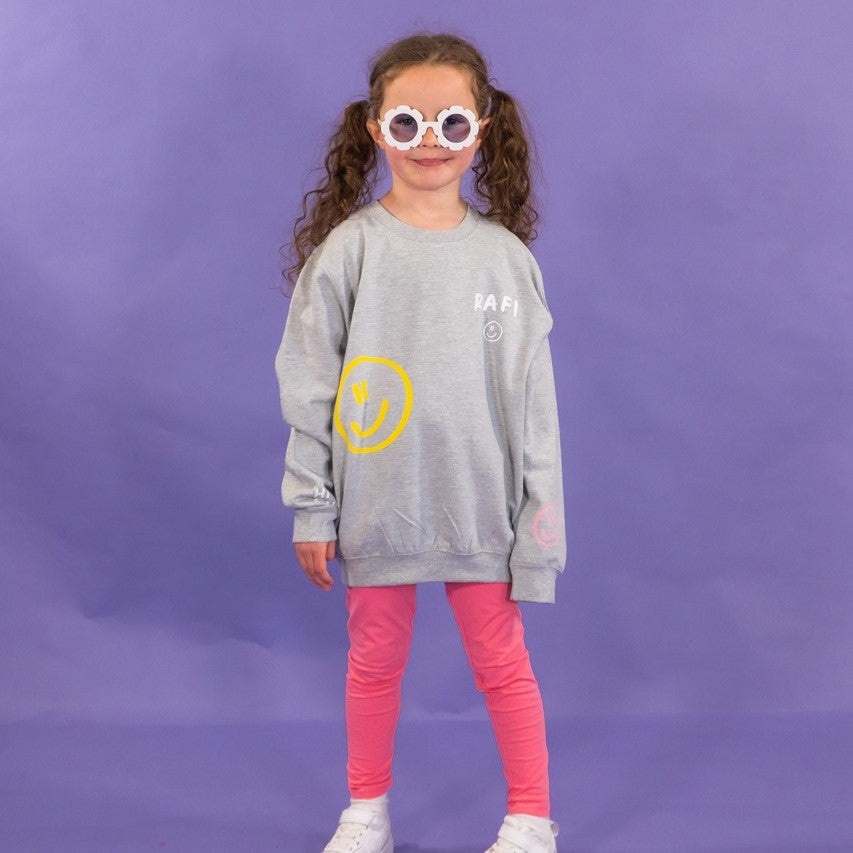 Children's Personalised Scribble Smiley Sweatshirt