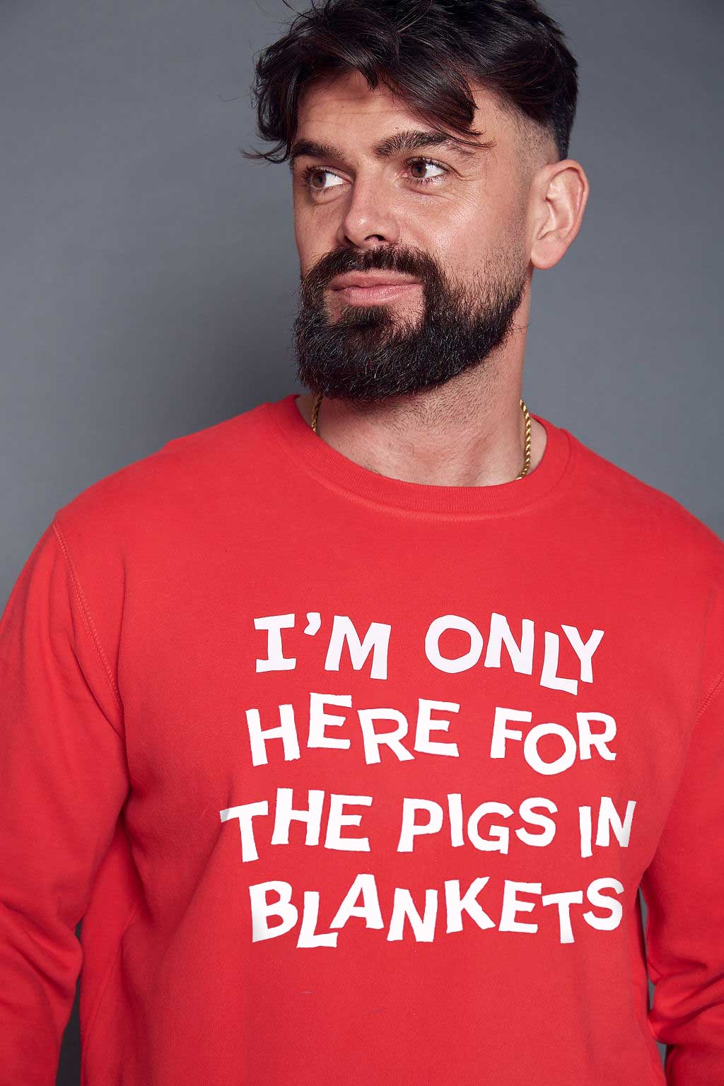 Mens Only Here for Pigs in Blankets Christmas Sweatshirt