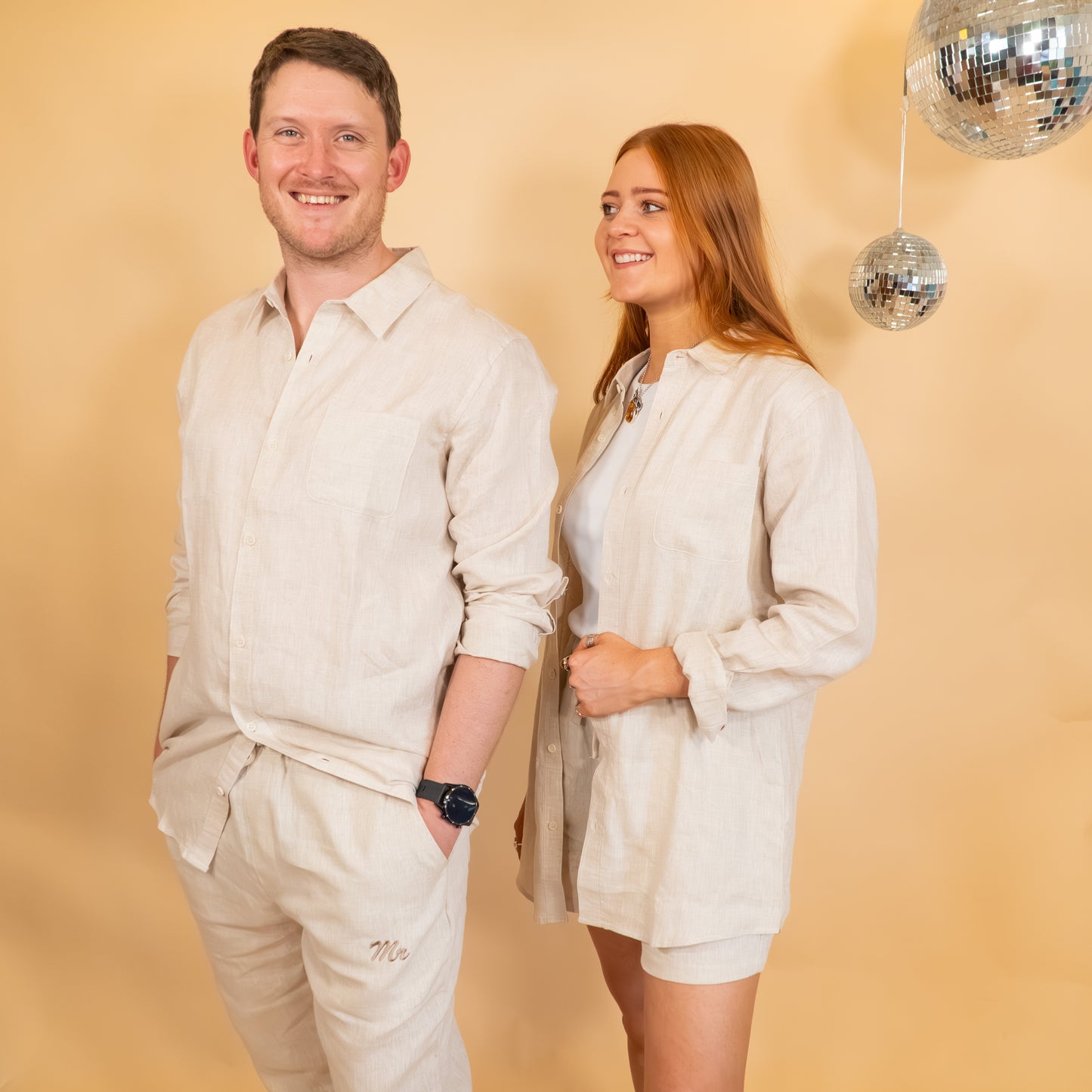 Hubby Embroidered Back Design Linen Shirt