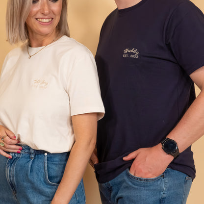 Hubby Est Year Embroidered Personalised T-shirt