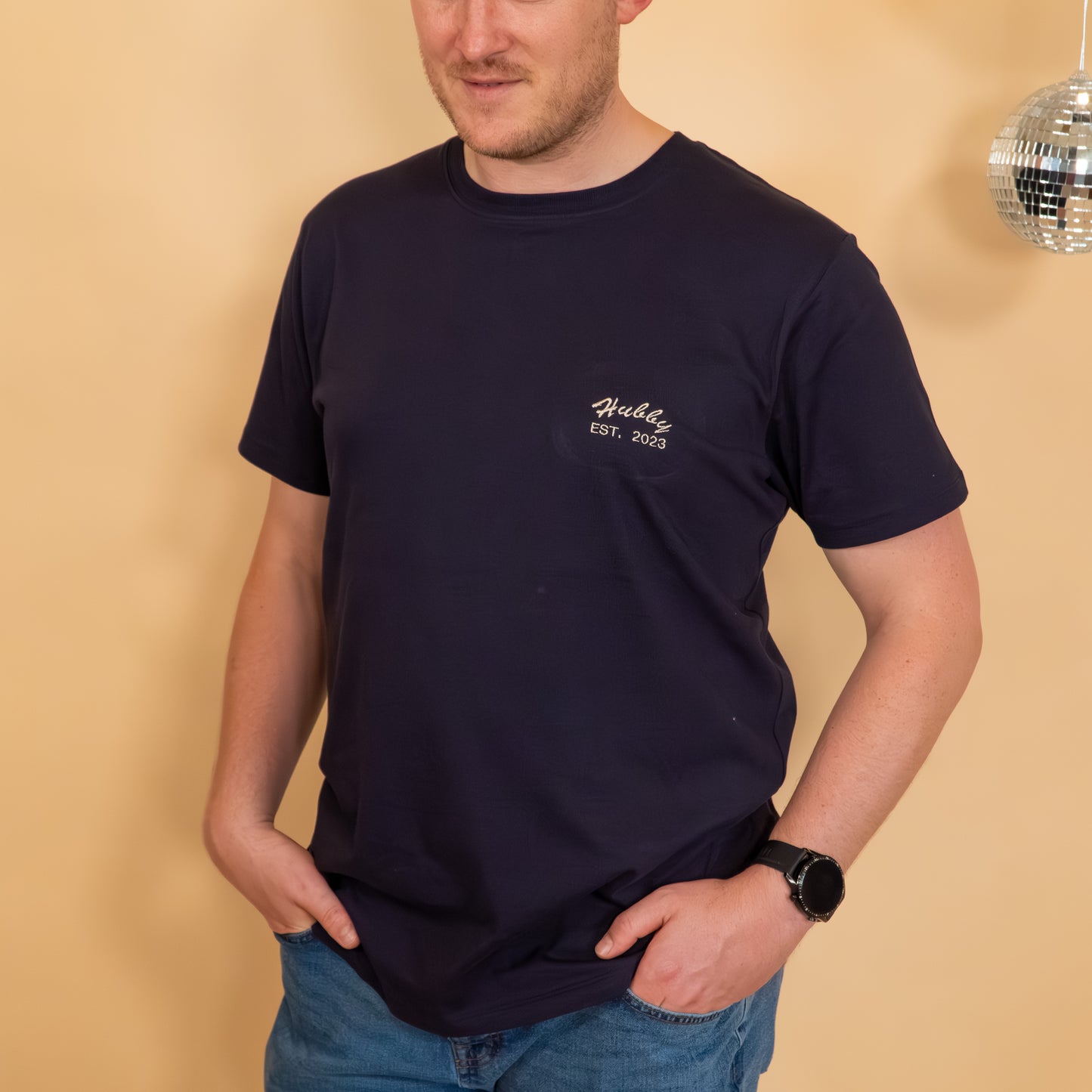 Hubby Est Year Embroidered Personalised T shirt