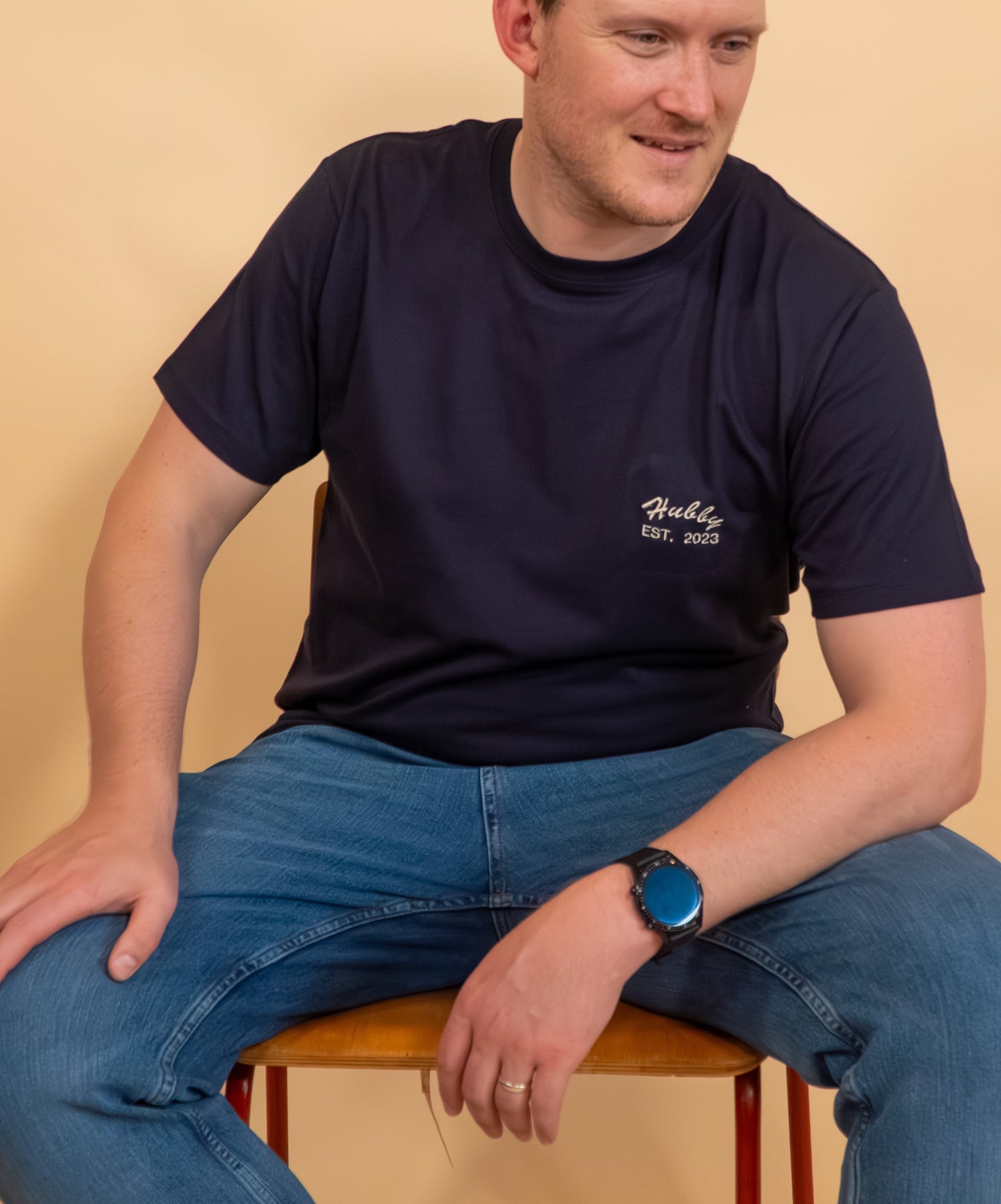 Hubby Est Year Embroidered Personalised T shirt