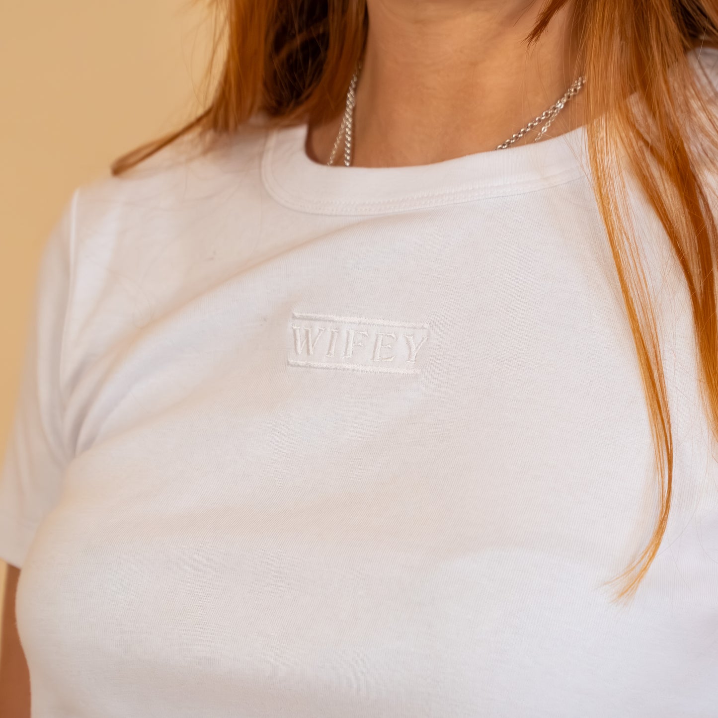 Wifey Embroidered Cropped Wedding Baby Tee