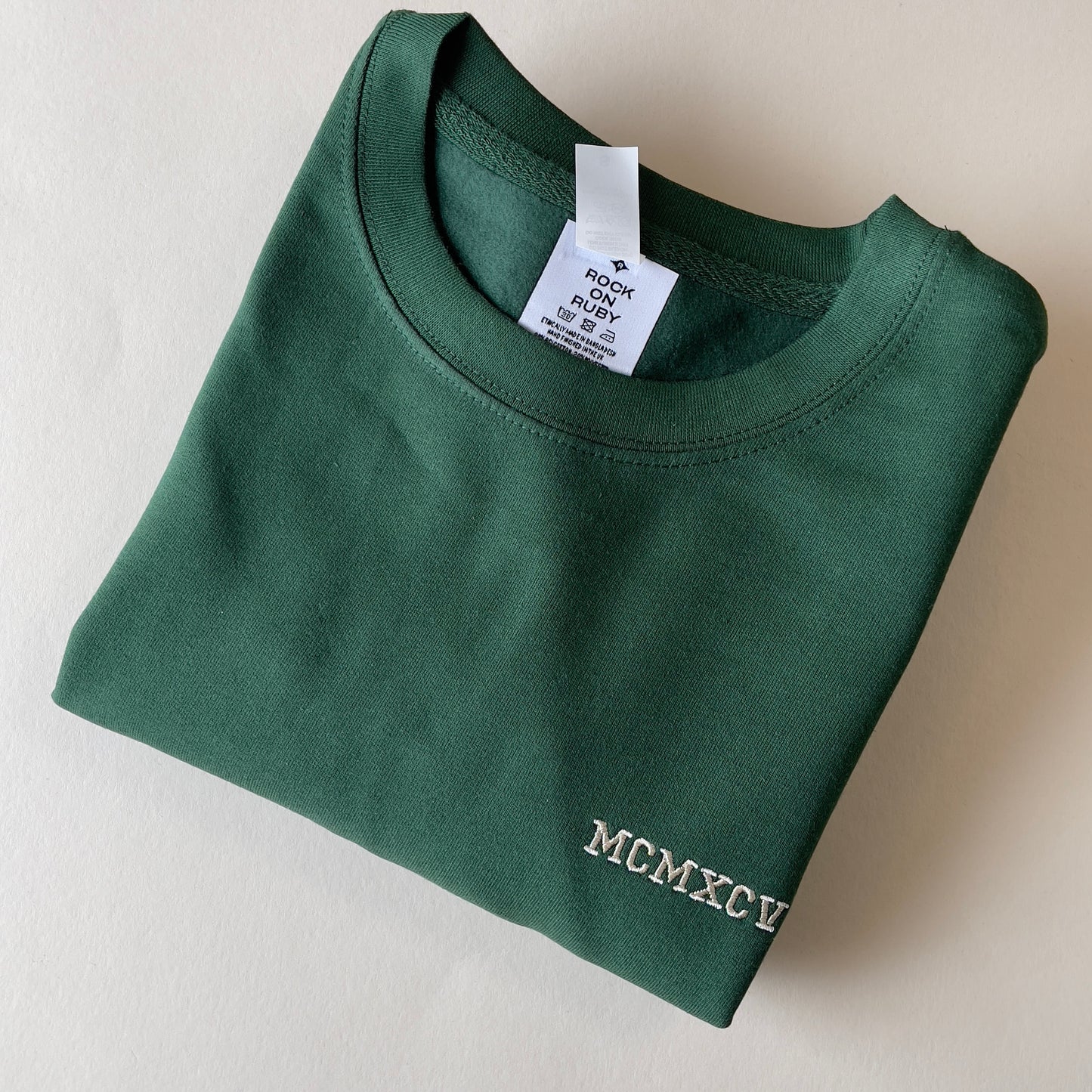 Embroidered Roman numerals Personalised Year Sweatshirt