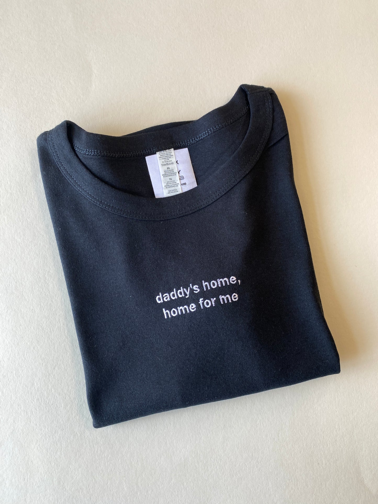 Custom Embroidered Slogan Baby Tee