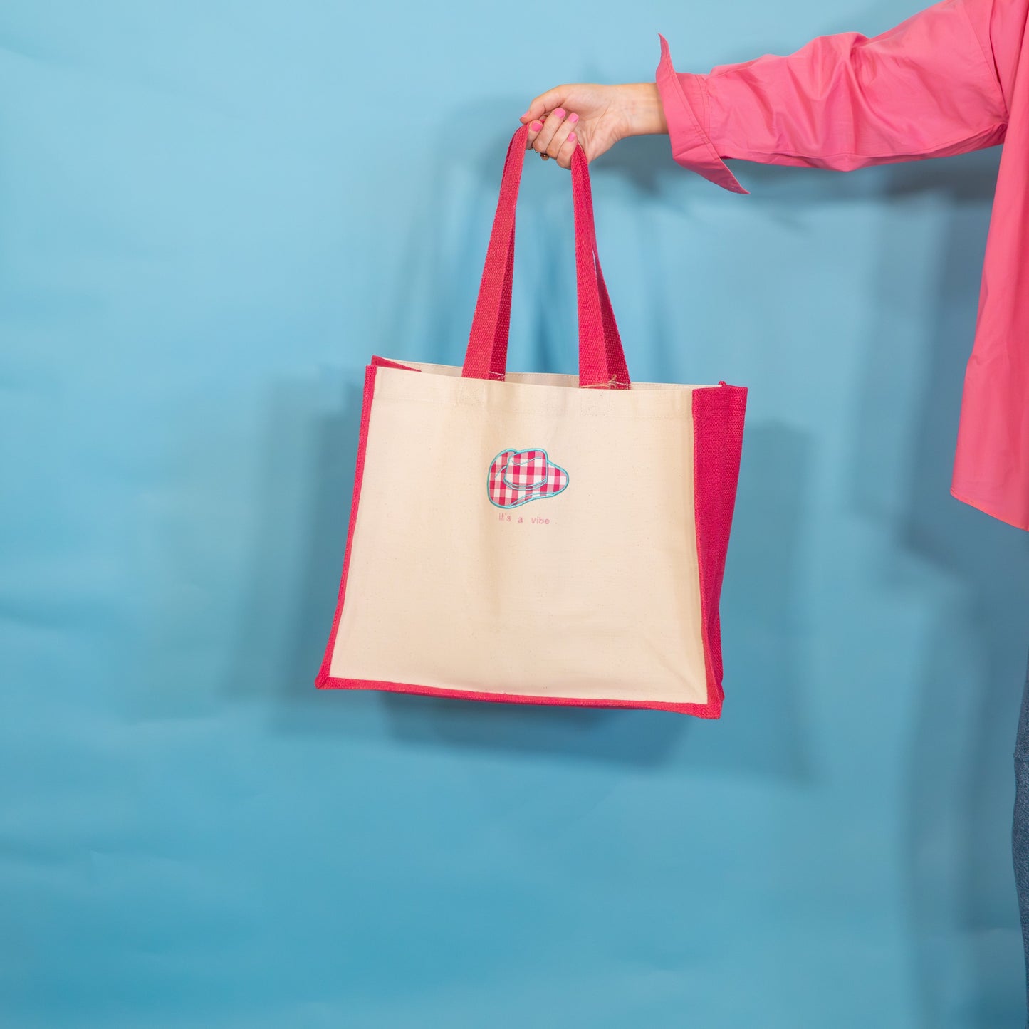 It’s a Vibe Gingham Cowboy Hat Tote Bag