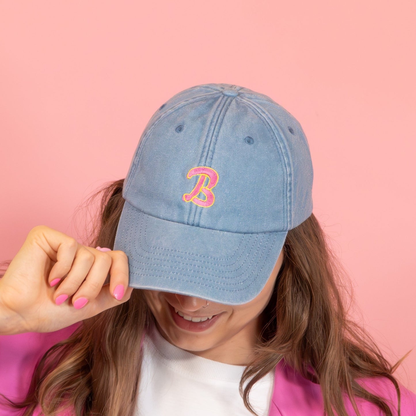 Personalised Dolly Initial Denim Cap