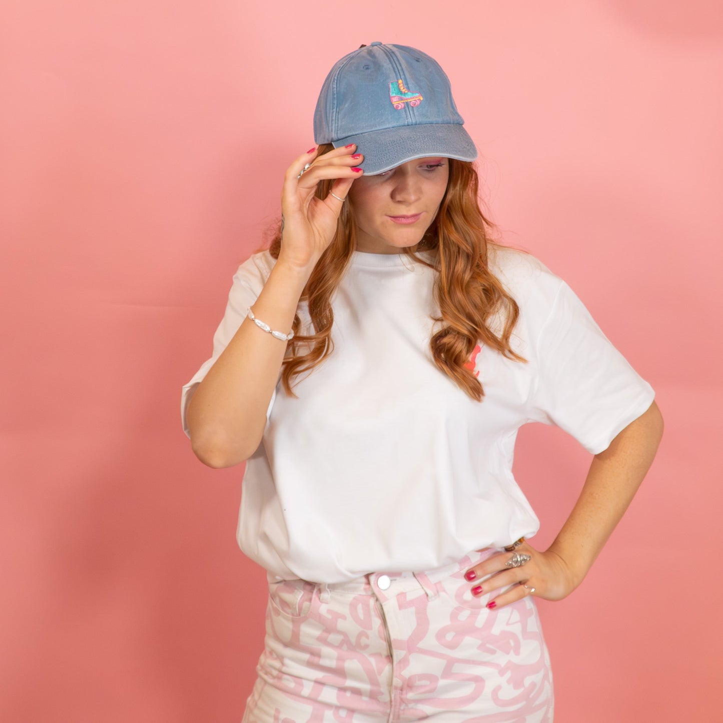 Retro Roller Skate Embroidered Cap