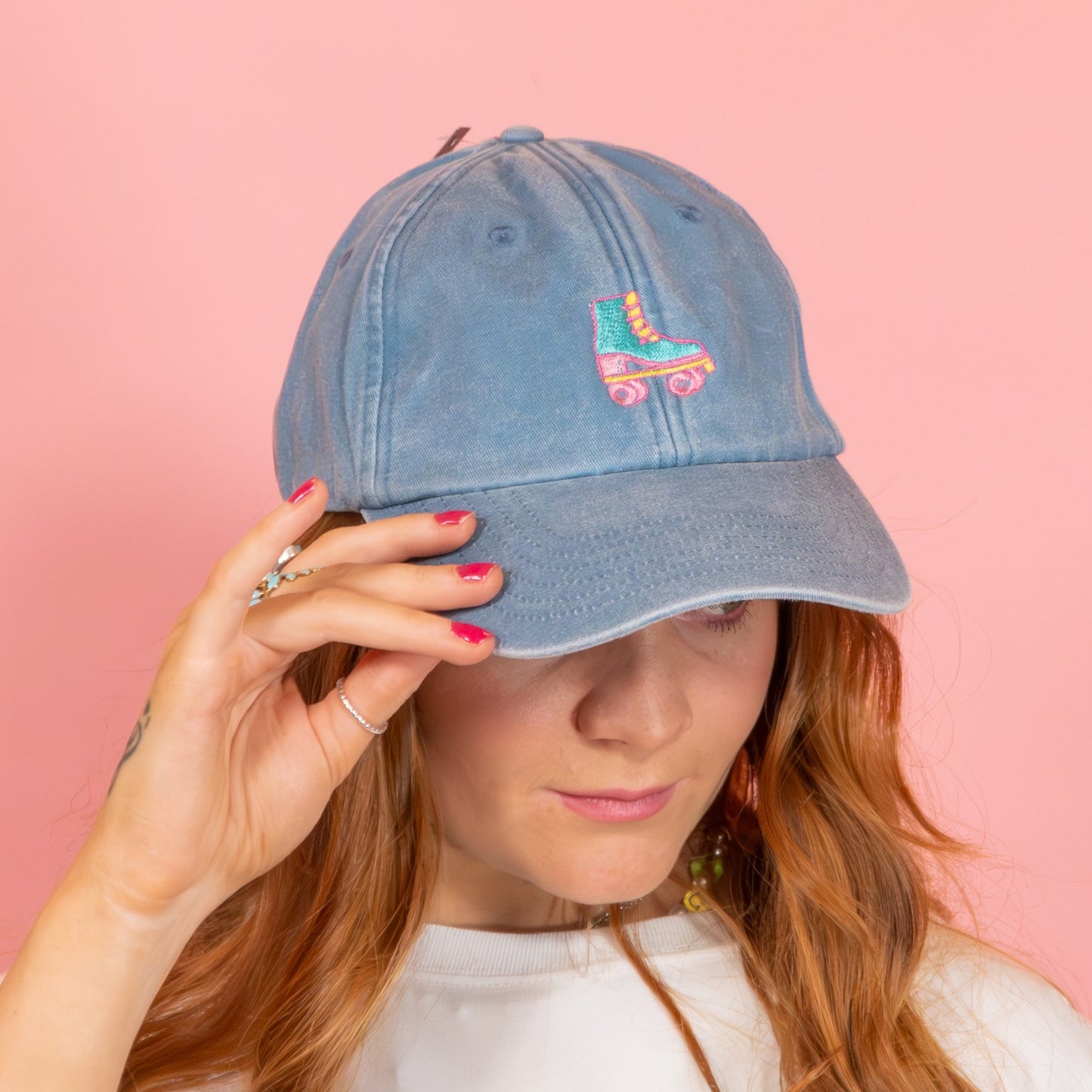 Retro Roller Skate Embroidered Cap