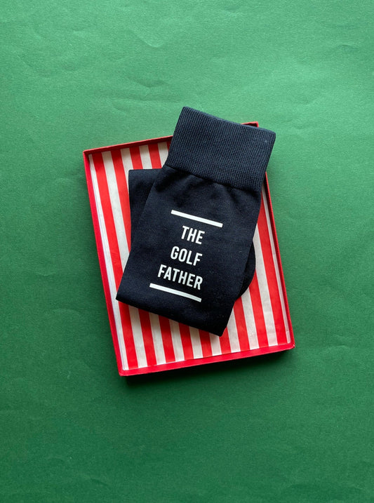 The Golf Father Slogan Socks with Gft Box