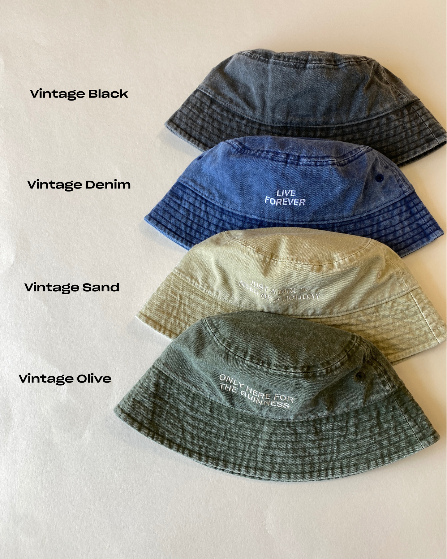 Live Forever Slogan Vintage Bucket Hat