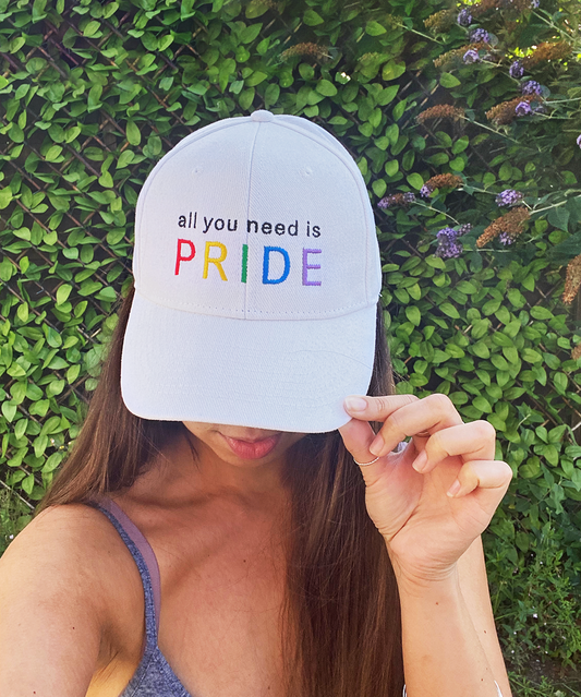 Embroidered All You Need is PRIDE Slogan Cap