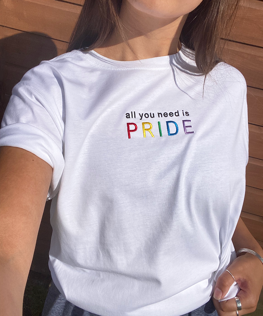 Embroidered All You Need is Pride T-Shirt