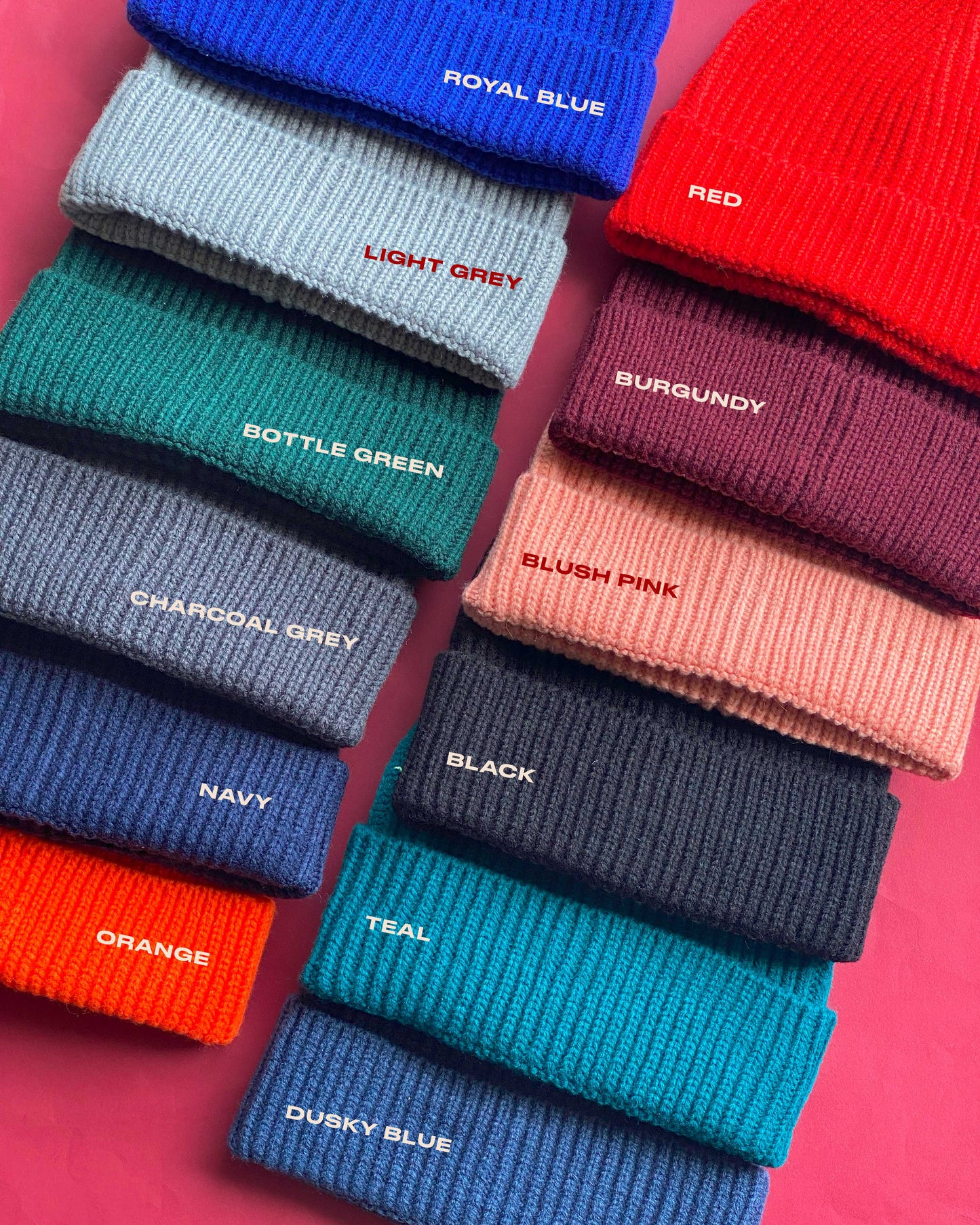 Personalised Brush Script Initial Embroidered Beanie Hat