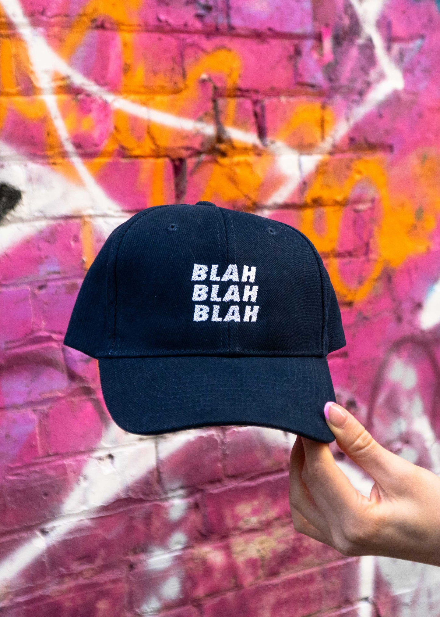Embroidered Blah Blah Slogan Cap