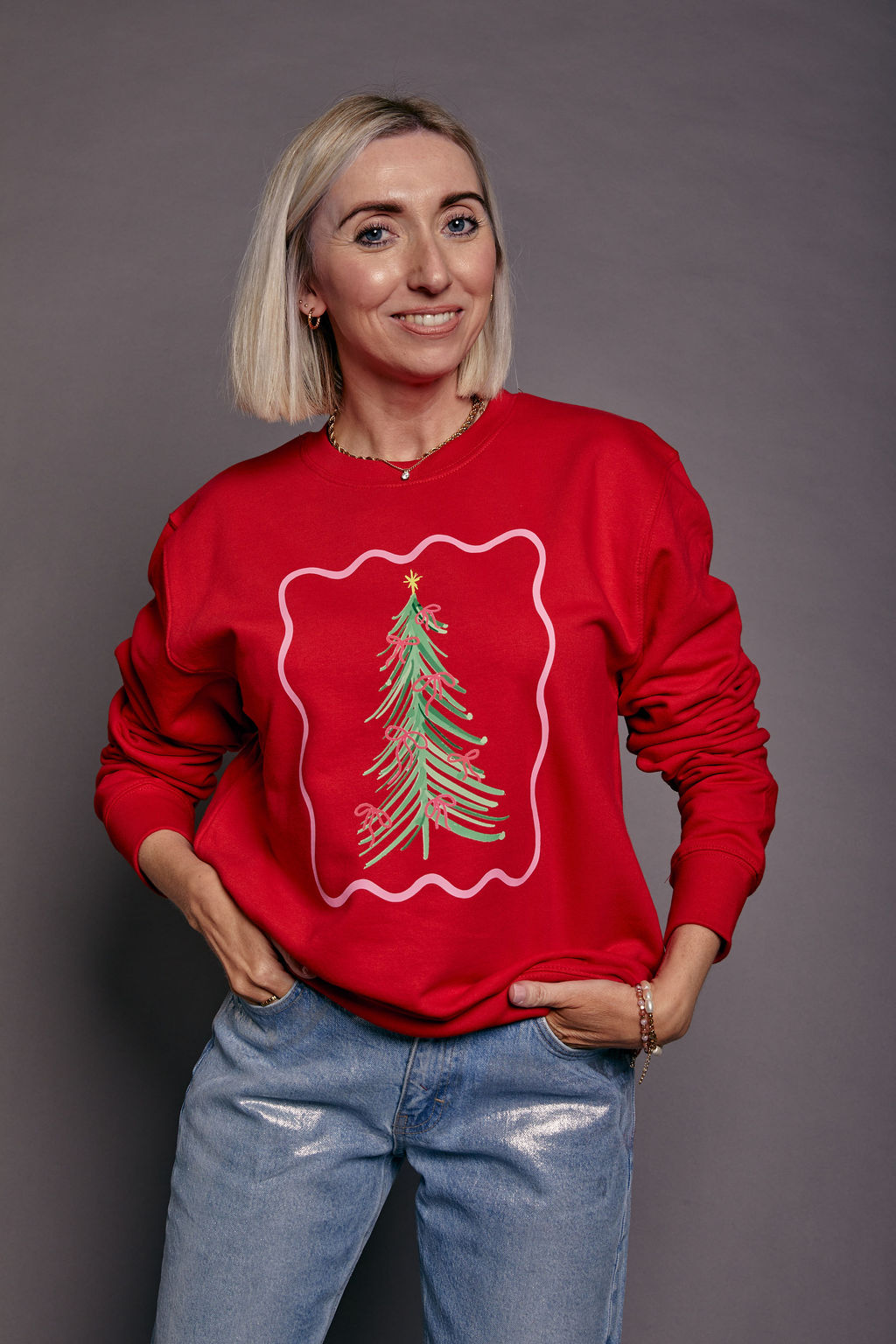 Christmas Tree Bow Christmas Jumper