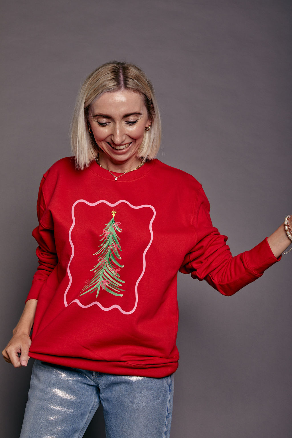 Christmas Tree Bow Christmas Jumper