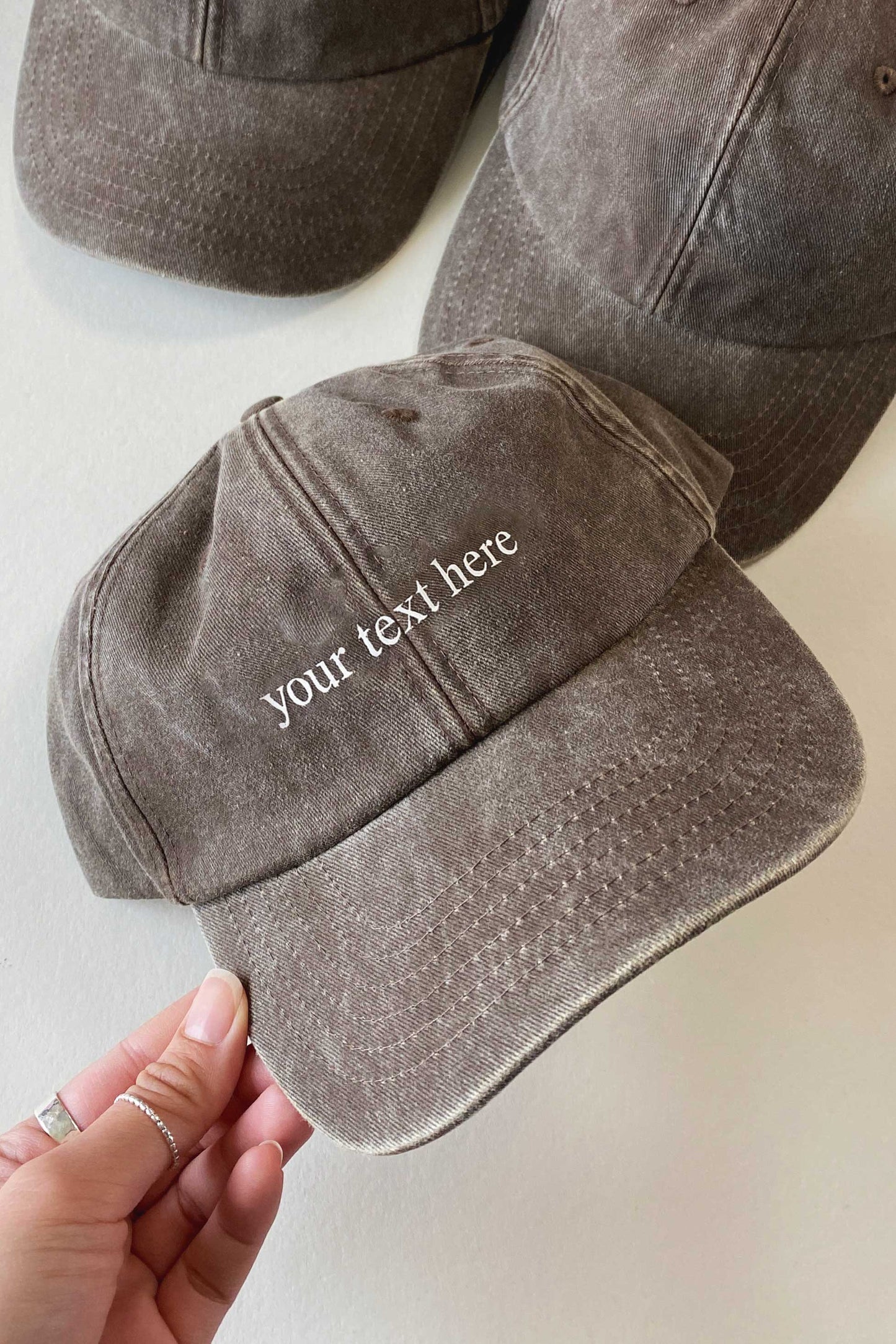 Vintage Style Denim Unisex Personalised Slogan Cap