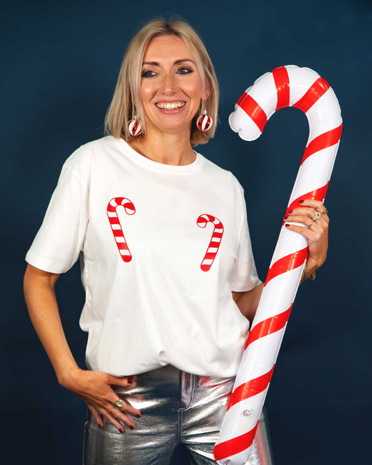 Candy cane Boob Christmas T-Shirt